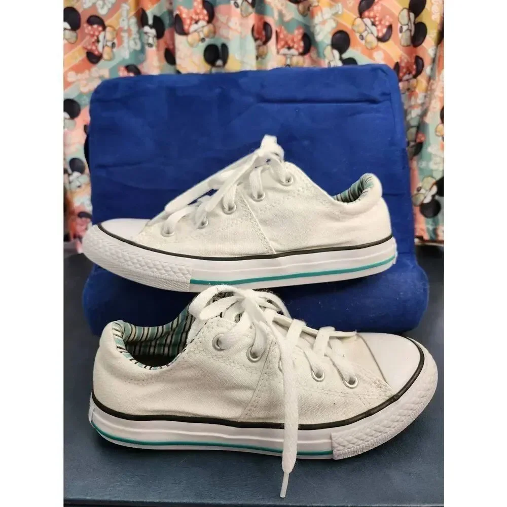 Converse All Star Chuck Taylor Youth Low Top Shoe Size 2 White Light Blue